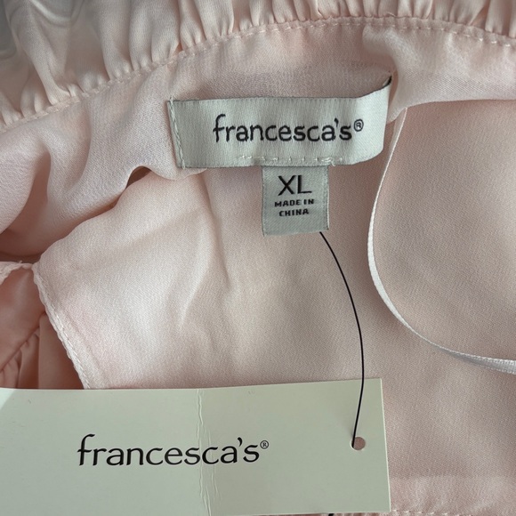 Francesca's Collections Soft Pink Ruffled Blouse - Picture 2 of 2